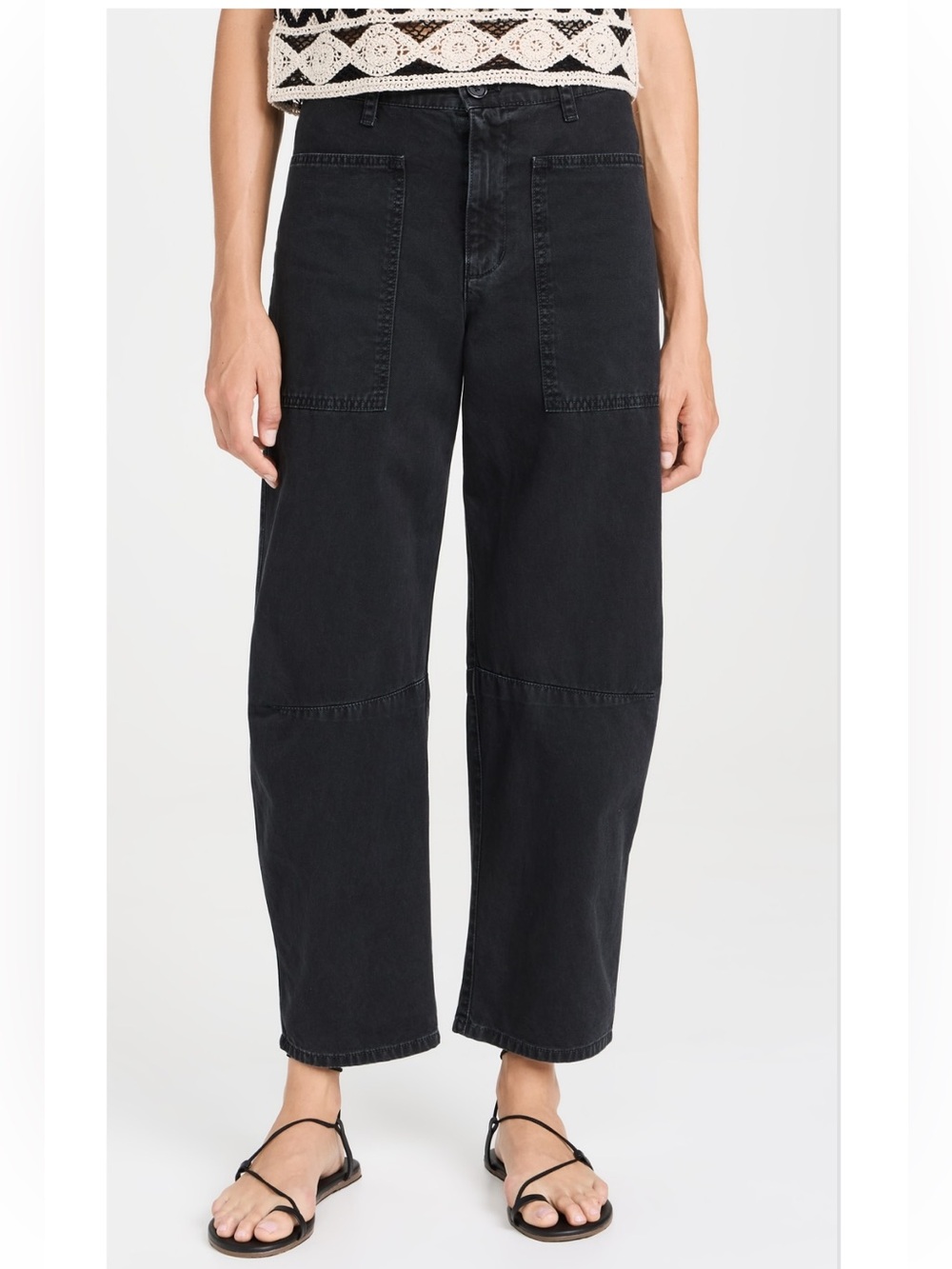 Velvet Graham & Spencer Brylie Barrel Leg Pant Cotton Twill In Black Size 10